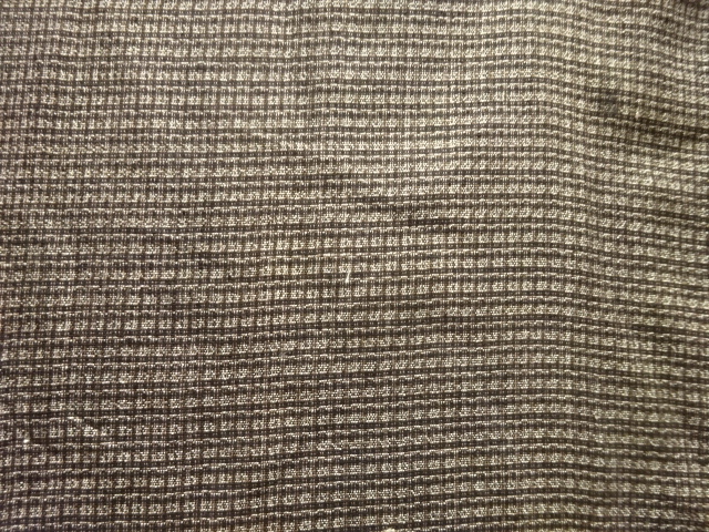 JAPANESE KIMONO / ANTIQUE KIMONO / SILK / DORO OSHIMA TSUMUGI / WOVEN ABSTRACT GRID